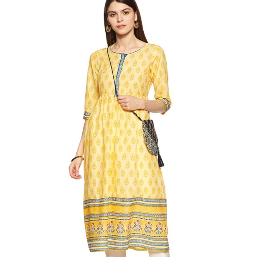 Aurelia Yellow Printed Dress
